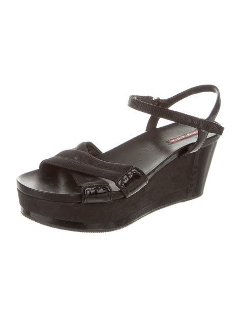 prada platform wedge sandals.